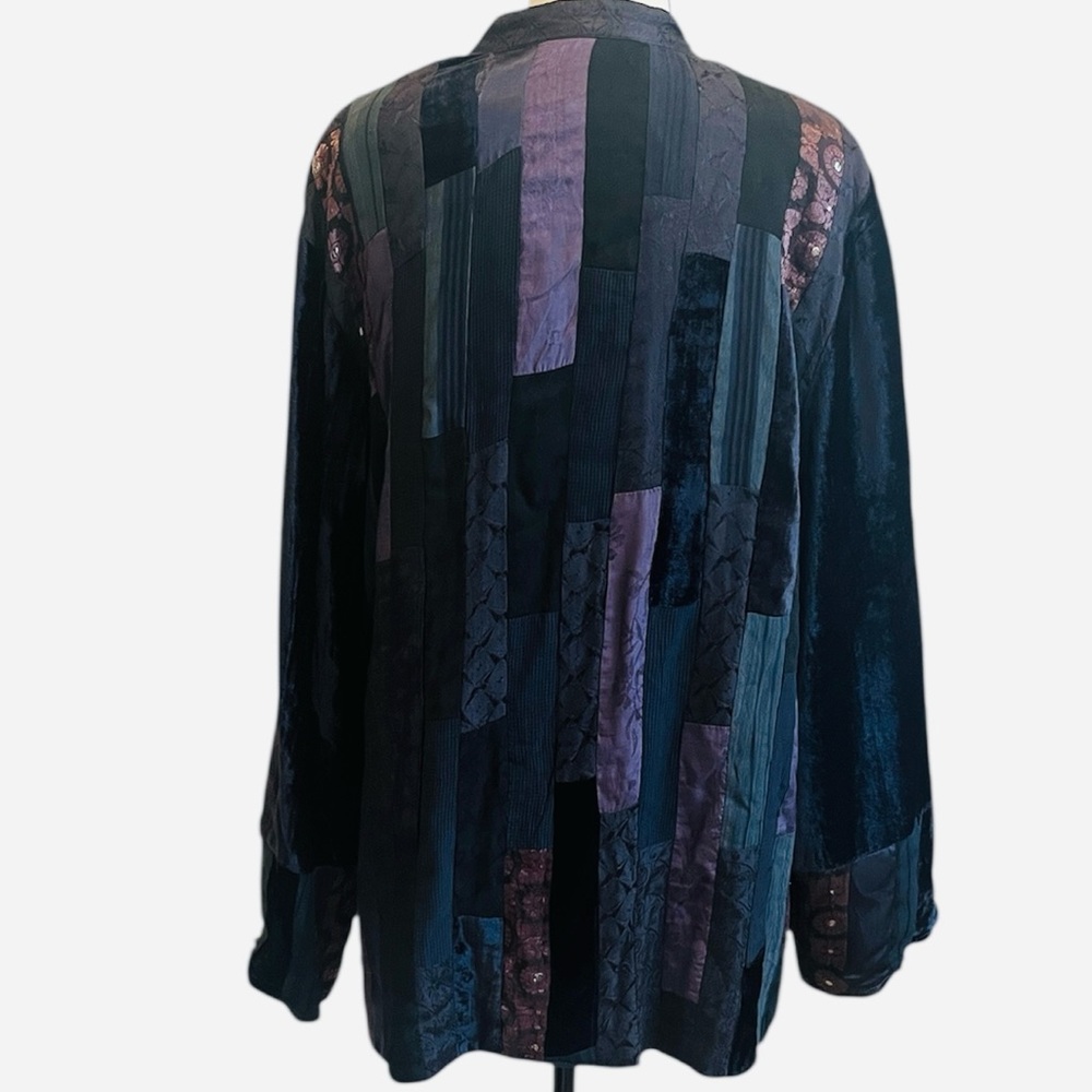 Papillon Patchwork Rayon Velvet Jacket Top Tunic … - image 2